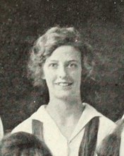 Betty Rock in the Girls Swimming Team photograph, 1923