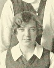Gladys Schoolcraft in the Girls Hockey photograph, 1927