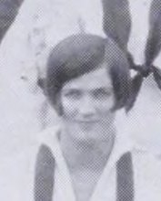 Eleanor Macomber in the Basketball Team photograph, 1925