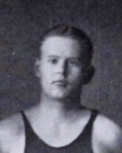 Charles Edward Darling in the Swimming Team photograph, 1925