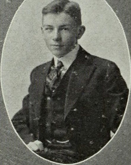 Lawrence Breck Fisher in the 1916 Newton High School yearbook