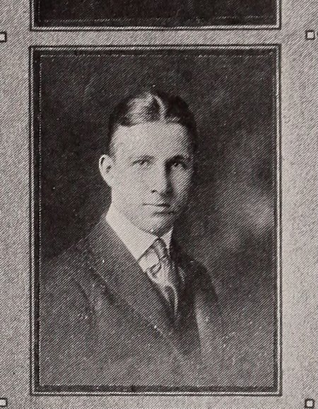 Carl Waldemar Ruhlin in the 1921 Newton High School yearbook