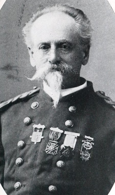 Portrait of Joshua M. Cushing, Ancient and Honorable Artillery Company of Massachusetts (Souvenir Portrait Album, 1903), member, ancient and honorable artillery company (capt), 1903